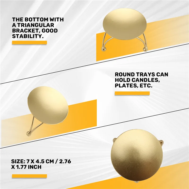 Kochgeräte im europäischen Stil, Kerzenhalter aus Eisen, Retro-Rundtisch, golden, für Zuhause, festliche Verzierung, 1 Stück
