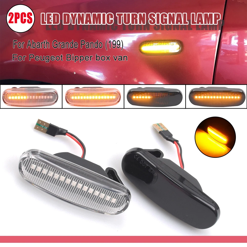 1Pair For Fiat Stilo Abarth Peugeot Bipper Citroen Lancia Turn Signal Side Marker Light Sequential Led Dynamic Flashing Blinker