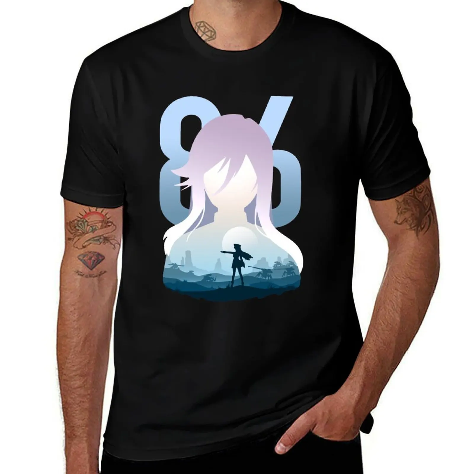 Eighty Six Landscape T-Shirt No Iron Casual Short Sleeve Top T-Shirt