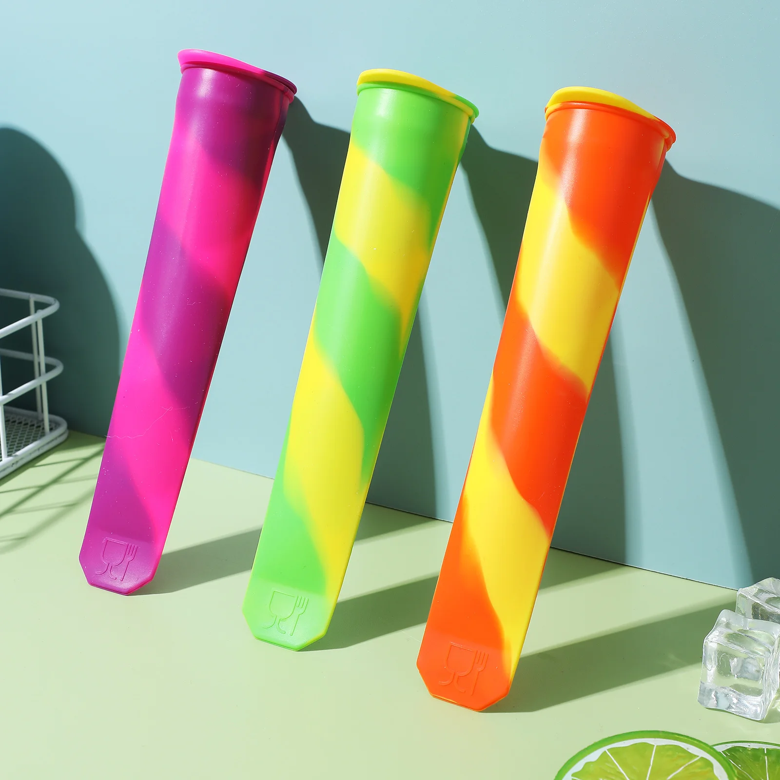 

12 pcs Silicone Ice Cream Molds Flexible Molds For Kids Reusable Yogurt Tubes Ice Pop Mold Set Kitchen Bar Tools