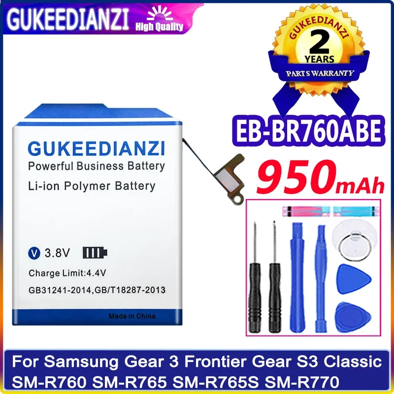 GUKEEDIANZI Battery 950mAh EB-BR760ABE for Samsung Gear 3  Gear3 Frontier Gear S3 Classic SM-R760 SM-R765 SM-R765S SM-R770