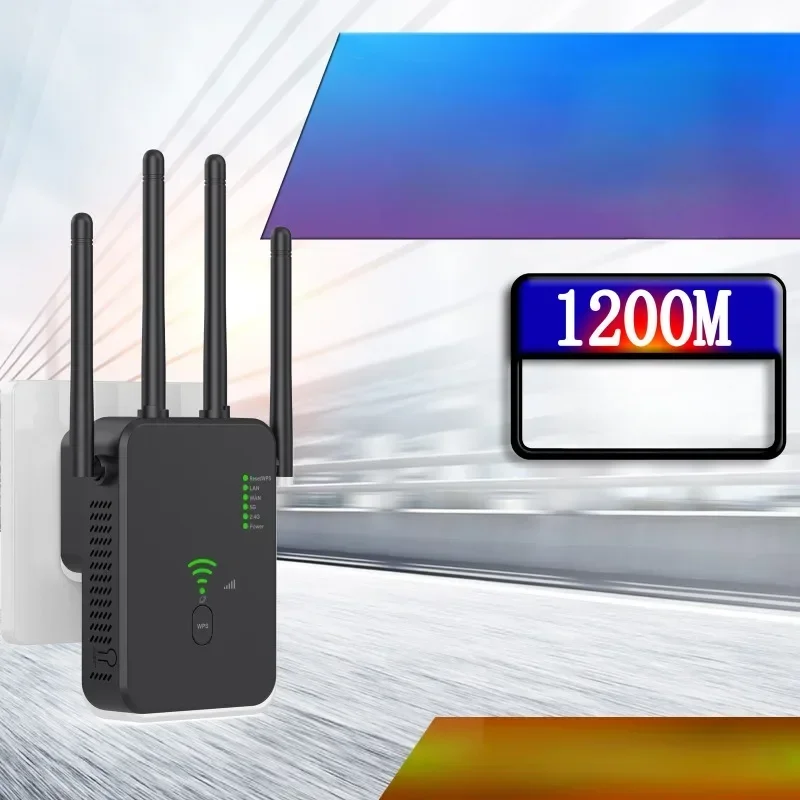 

1200Mbps Wireless WiFi Repeater Wifi Signal Booster Dual-Band 2.4G 5G Extender 802.11ac Gigabit Amplifier WPS Router