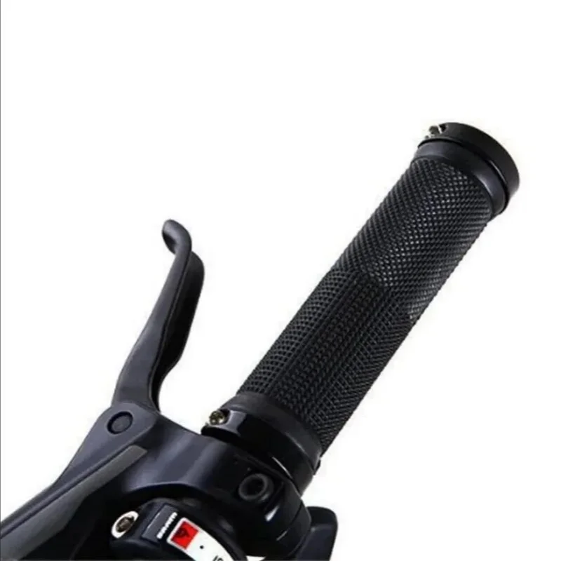 Bicycle Rubber Grips Alloy Lock Non-Slip Rubber Bicycle Handlebar Grips Double Aluminum Lock on Locking Bicycle Handlebar Grips