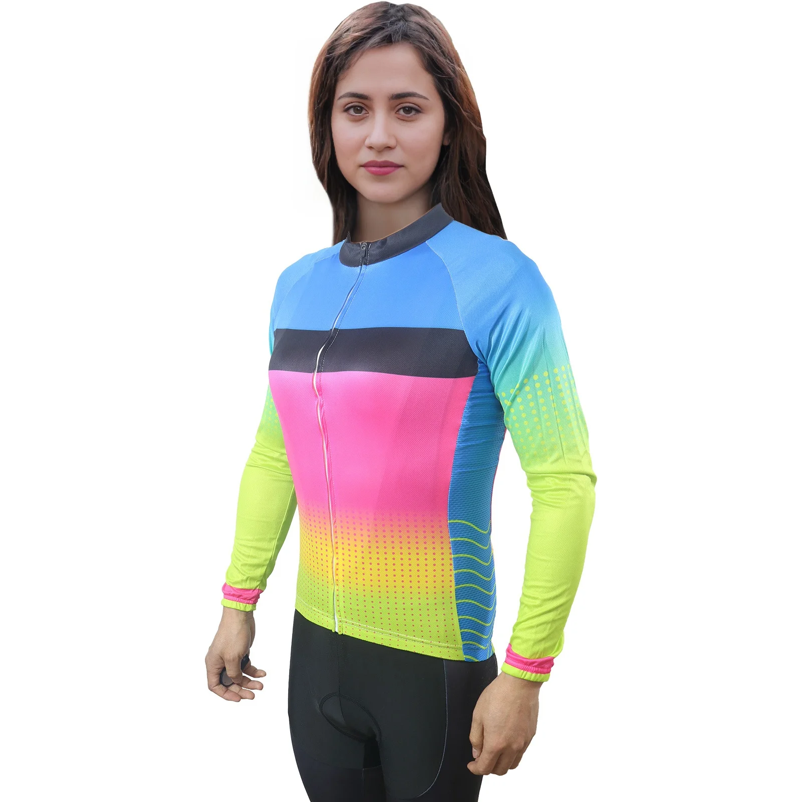 

Woman Cycling Jacket Long Sleeve Jersey Wear Road Bike Shirt Downhill Coat Bicycle Sweater Sport Top Arrival Clothes Race Girl