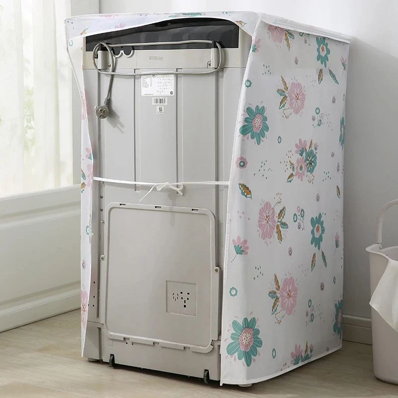 PEVA Washing Machine Cover Waterproof Smooth Dust Covers Multi-function Household Print Recyclable Washroom High Quality New