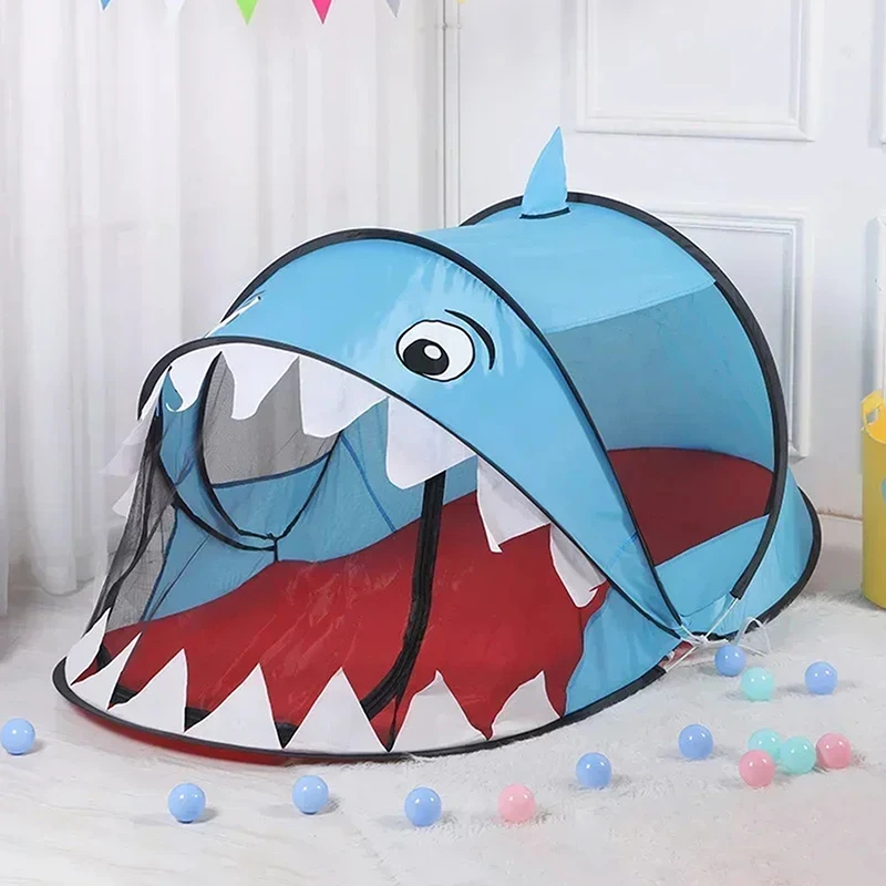 Nueva tienda portátil de tigre para niños, casa de juegos de animales de dibujos animados para niños, tienda de juguete emergente para exteriores, red interior, piscina de bolas para bebés, envío directo