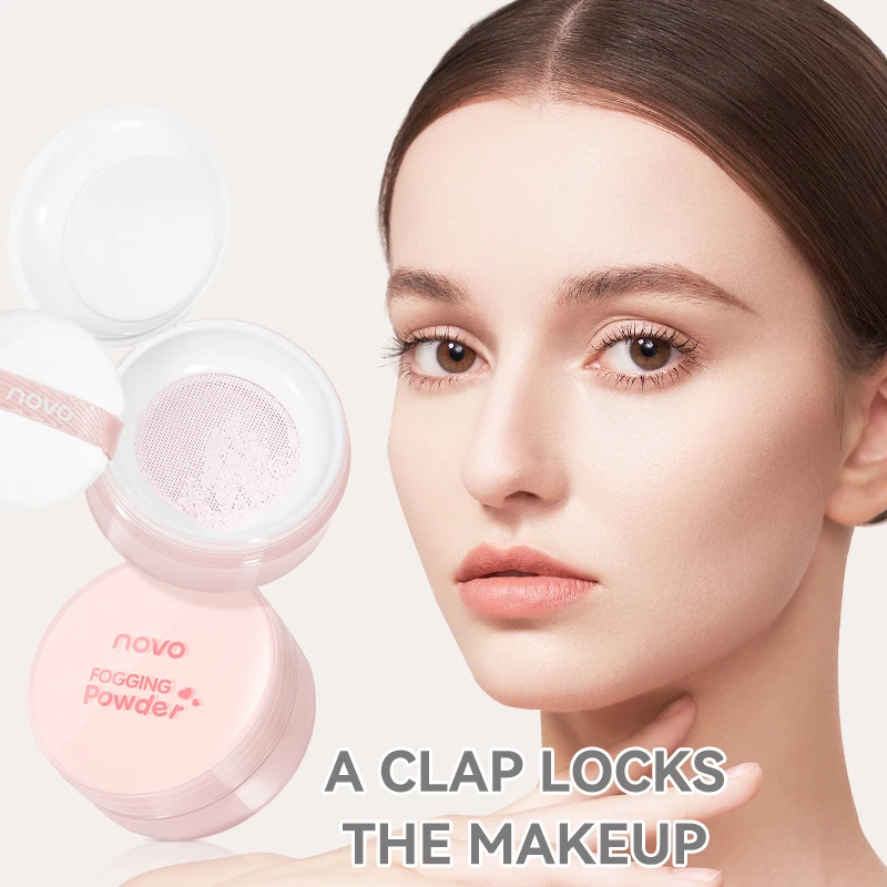 Polvo suelto mate, polvo fijador de control de aceite de larga duración, impermeable, a prueba de sudor y a prueba de manchas, ligero