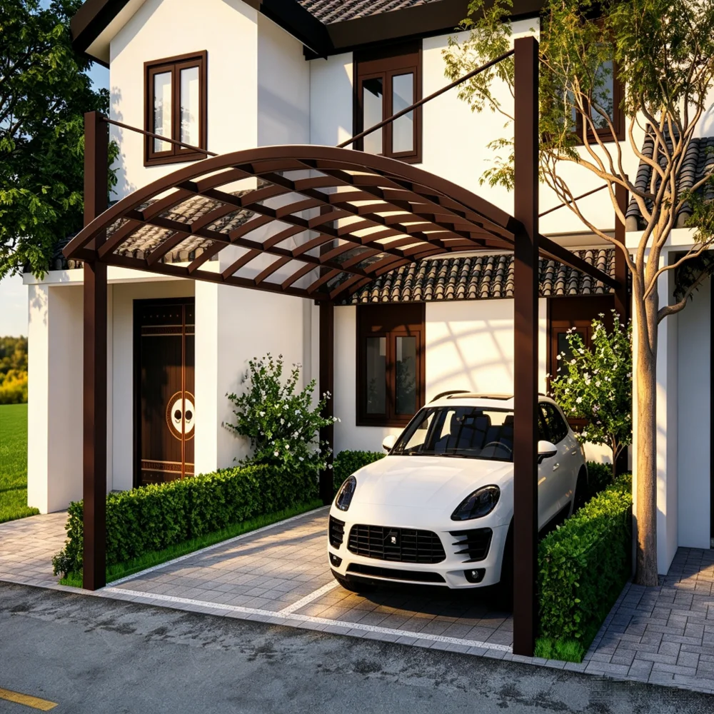 

Customized L-shape Aluminum Carport Modern Outdoor Garden Parking Shelter for Driveway Yard Garden Construction Room