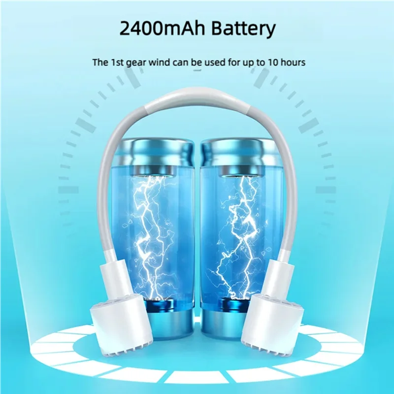 A74E-Mini แขวนคอพัดลมแบบพกพากลางแจ้งกีฬาสวมใส่ Halter คอ USB ชาร์จ Air พัดลมระบายความร้อน 3 เกียร์ลม