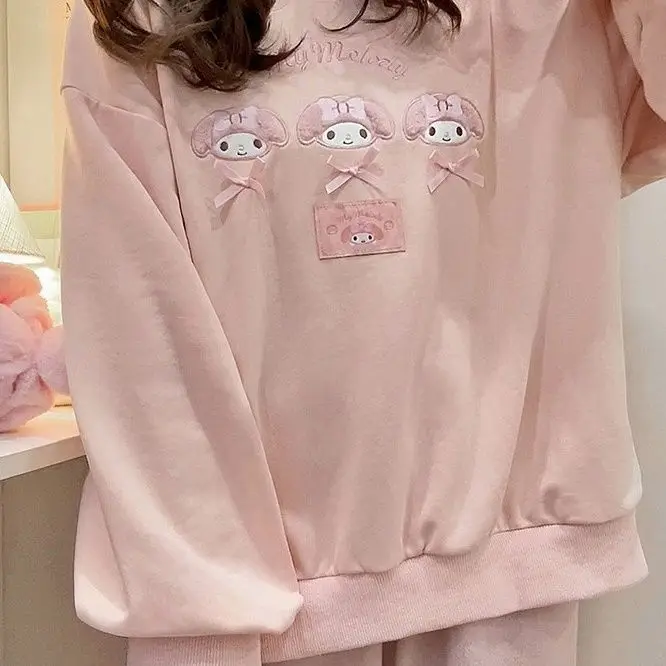 Cinnamoroll Long-Sleeved Hoodie Kawaii Sanrio My Melody Anime Top Female Girl Heart Cartoon Cute Clothes Students Gift for Kids