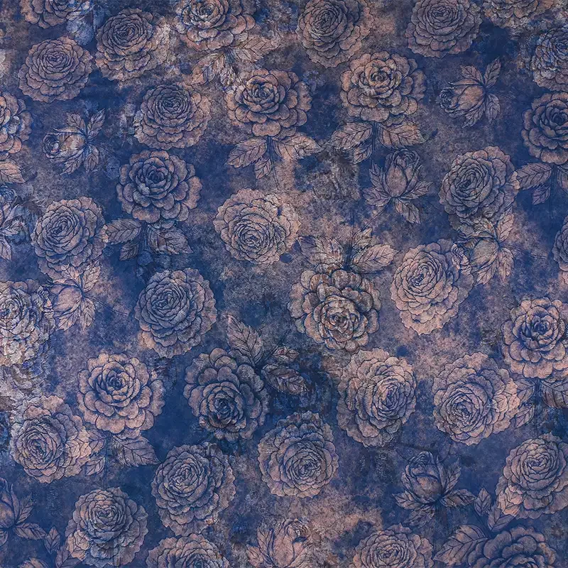 Treasure Blue Artificial Silk Printed Fabric Handmade Sewing for Skirts And Bags Craft Material