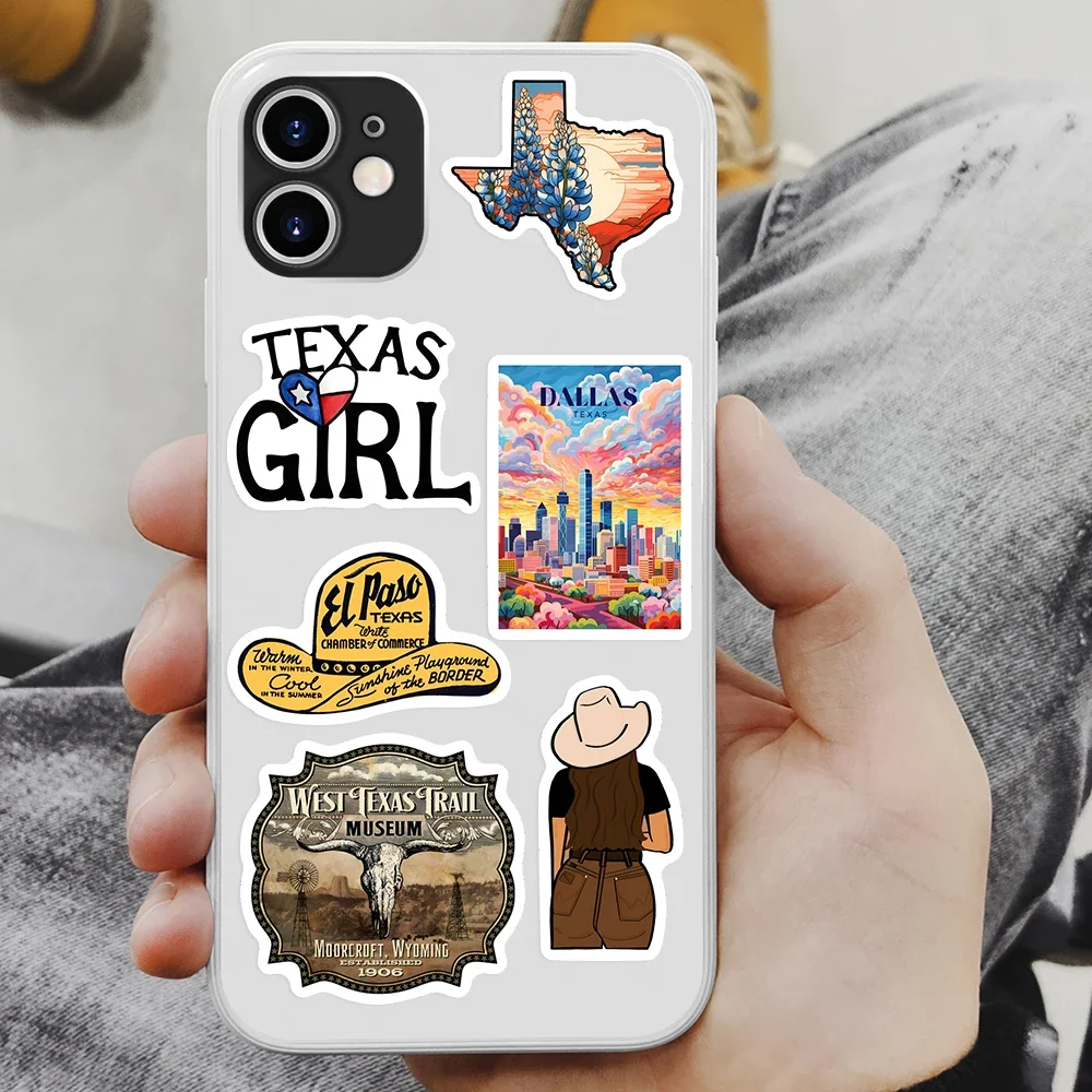 Texas State Logo Stickers Art Clipart Collection DIY Toys Waterproof Decal for Laptop Scrapbook Phone Bottles Luggage Decorative