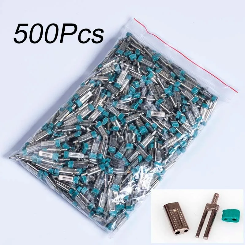 500pcs Dental Lab Dowel Pin Dental Lab Stone Model Work Use Double Twin Master Pins with Sleeves with Pindex