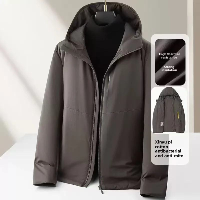 

2025 Autumn/Winter New Men's Cotton Coat New Feather PI Cotton High Luxury Business Lightweight Extreme Cold Warm Coat Hoodie