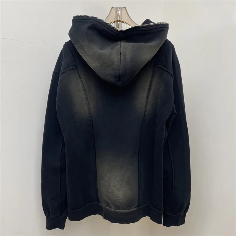 เสื้อฮู้ดผู้หญิง 2025 ฤดูหนาว ใหม่ ผ้าถักยืดหยุ่น ทรงเข้ารูป มีฮู้ด แขนยาว สไตล์เรโทร ผ้าฝ้ายแท้ ซิปหน้า y2k