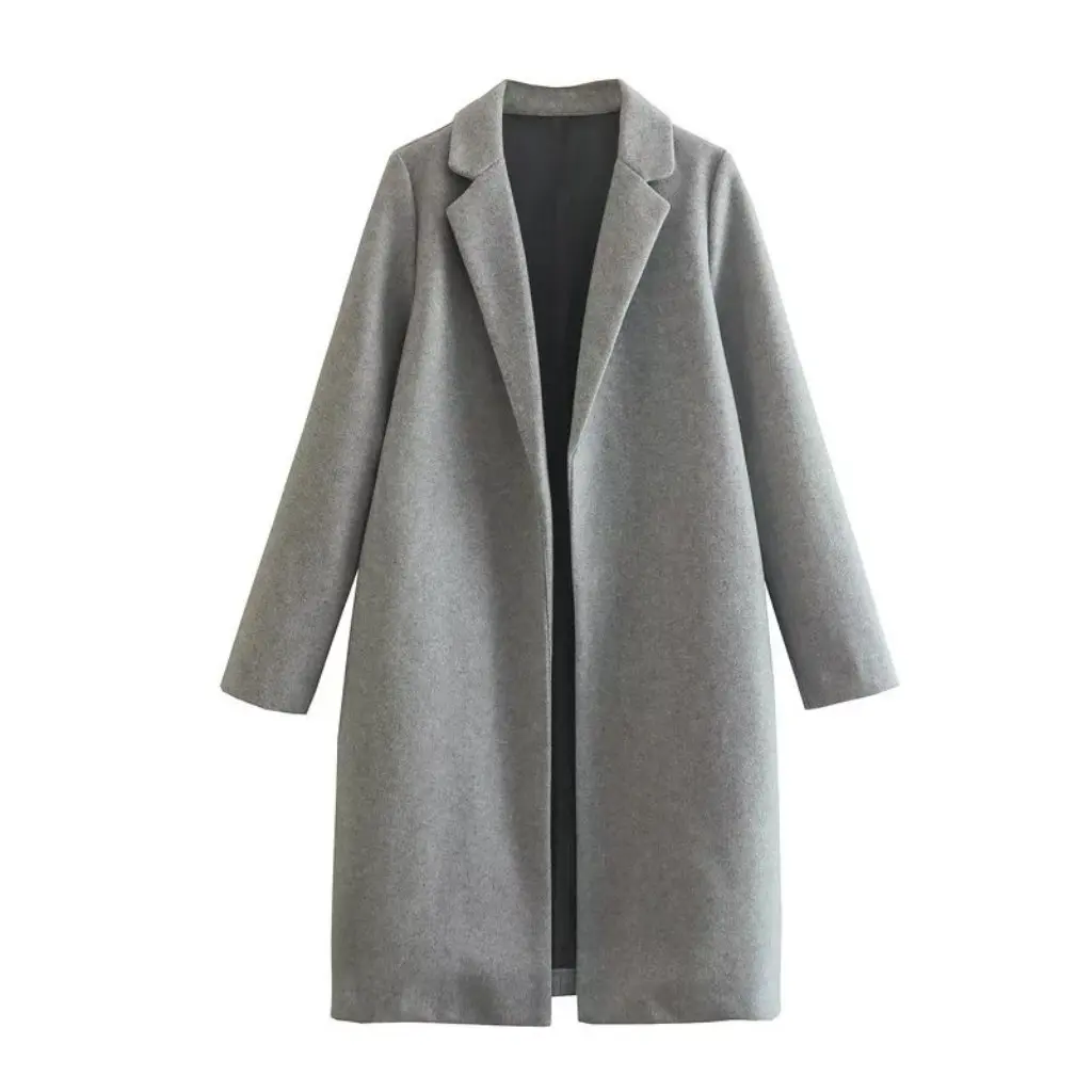 

Spring New Women's Multi-Color Woolen Long Outwear Windbreaker Wholesale Export F69059Q