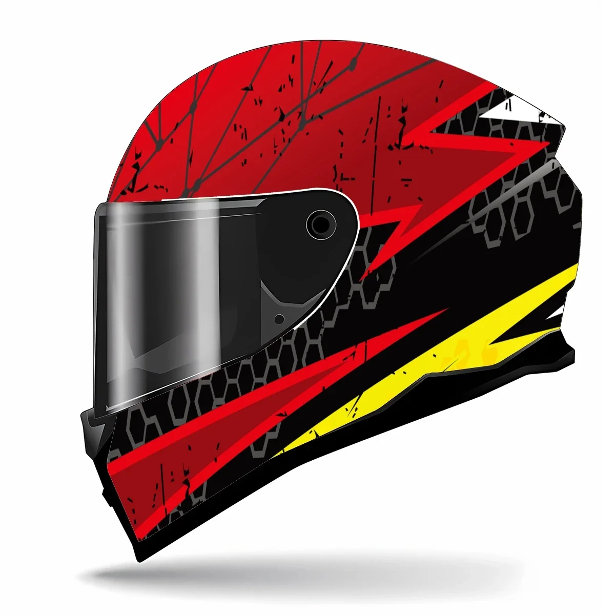 Pegatina abstracta amarilla y roja para casco completo, pegatina gráfica de carreras para casco de motocicleta, pegatina decorativa para casco envolvente de vinilo