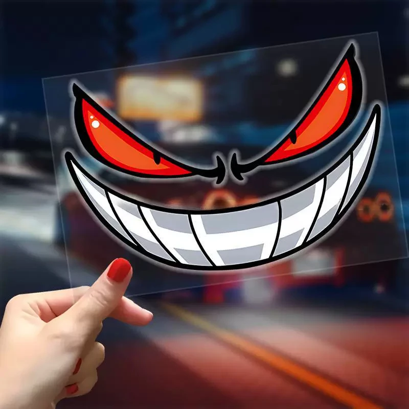 Halloween Decors Waterproof DIY 1PC Devil Eye Reflective Motorcycle Stickers Accessories Motorbike Helmet Night Safety Warning