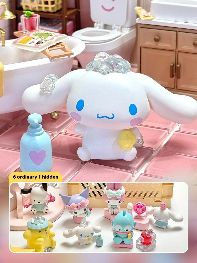 New Miniso Mingchuang Youpin Sanrio Characters Series Shower Time Blind Box Decoration Trendy Play Youth Surprise Gift