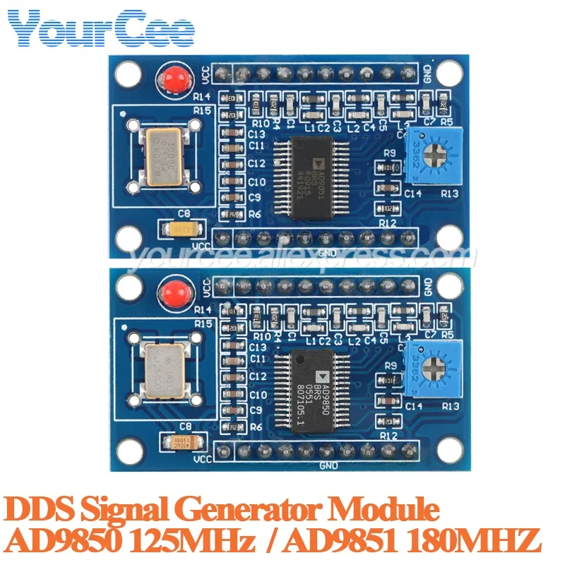5 szt./1 szt. AD9850 125MHz AD9851 180MHz Moduł generatora sygnału DDS Generator sinusoidalny i kwadratowy Płytka rozwojowa 0-1MHz — zdjęcie 2