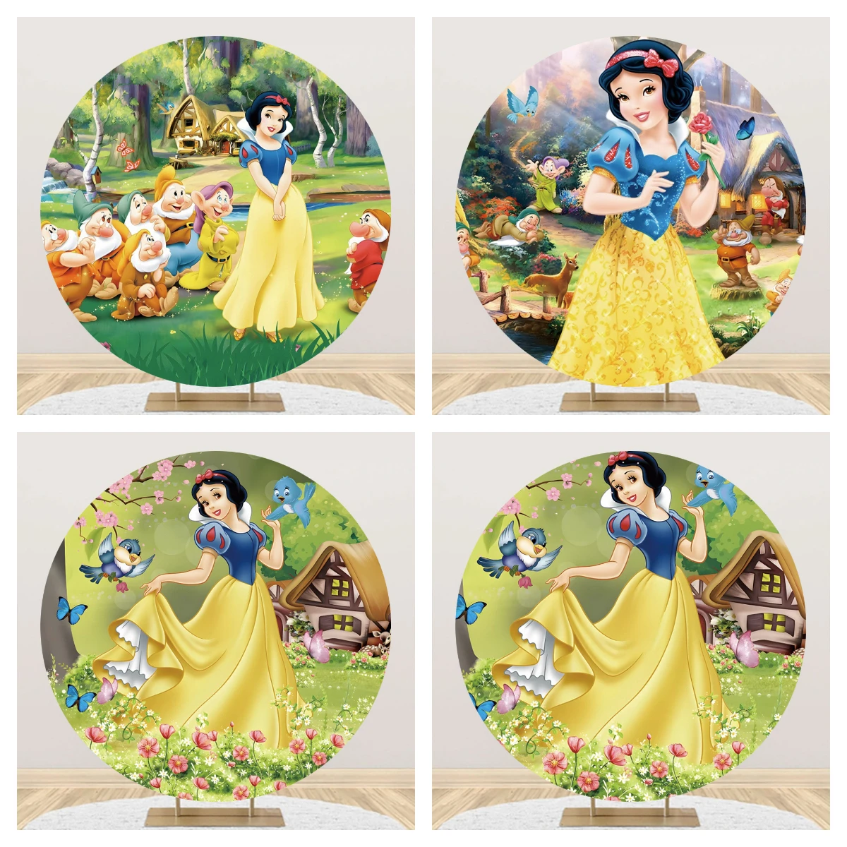 เจ้าหญิงสโนว์ไวท์วันเกิดตกแต่งรอบฉากหลังพื้นหลังการถ่ายภาพ Baby Shower ฉลอง Props ถ่ายภาพ