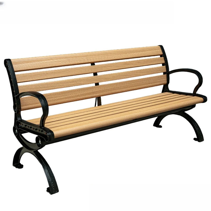 

Park bench Outdoor courtyard preservative wood seat Household solid wood chair
