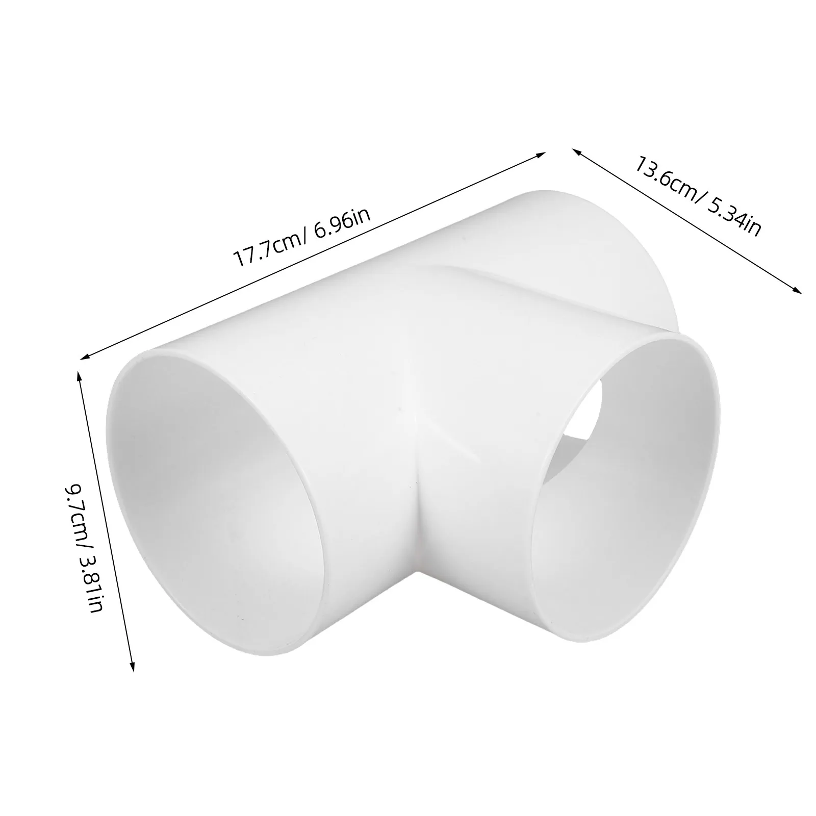 3 -Shaped Duct Connector for Exhaust Fan Ventilation Hvac Systems Air Duct Fitting Plastic Splitter 4 Inch Vent Hose - view 5