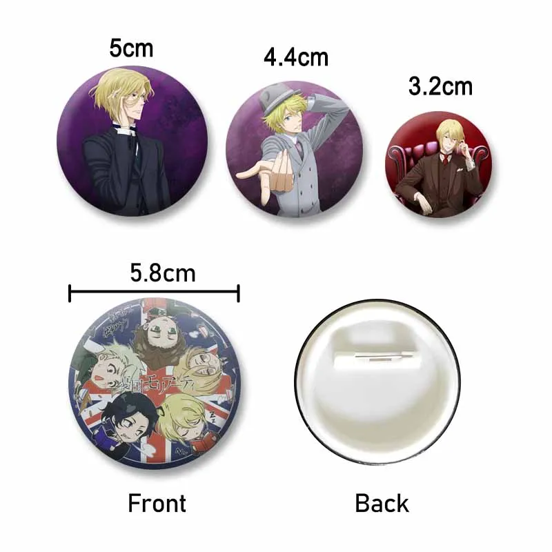 Cartoon Figure William James Brooch Anime Moriarty The Patriot Badges for Backpack Hat Decor Jewelry Accessories Pins Toys Gifts