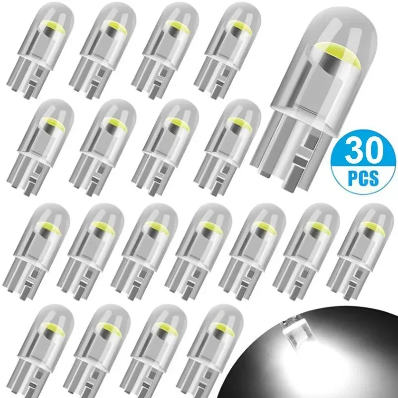 1-30pcs T10 LED Car Universal High Brightness Signal Light Show Width Lamp Wedge Licence Plate Lights Bulb Auto Accessories