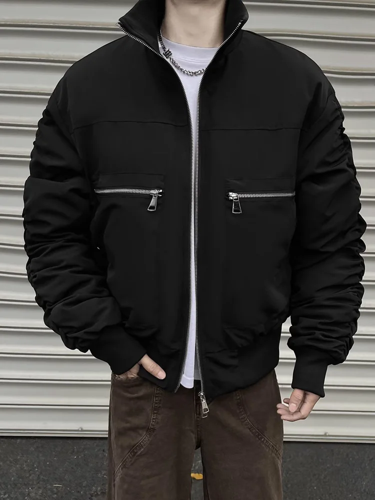 Chaqueta de Piloto para Hombre Cleanfit, Abrigo de Invierno, Aodón ueso, Estilo Hoado, Manga Corta, Decoración con Crem...