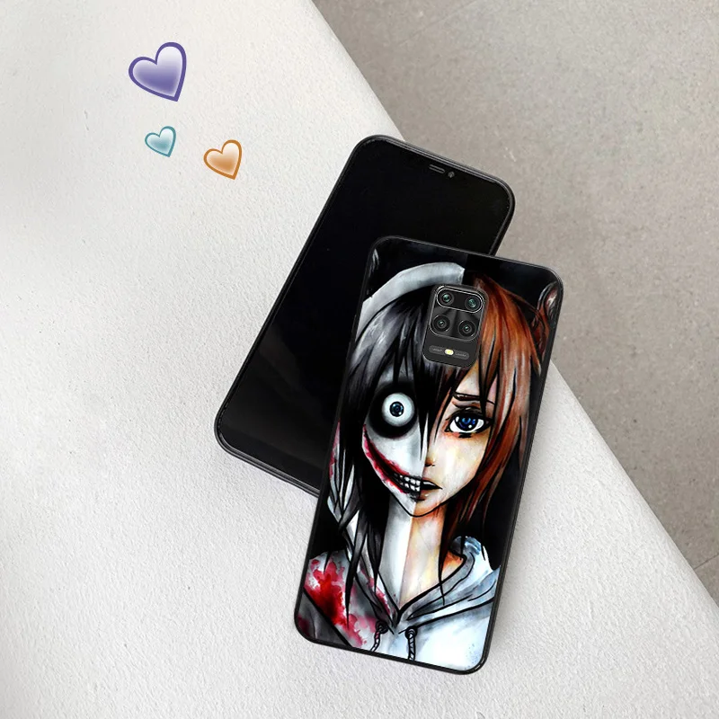 Phone Cases for Redmi Note 10 Lite 9 9T 9S 8 8T 7 9A 9C 10A 10C Anime Jeff The Killer Xiaomi 10T Pro Shell Black Case Cover