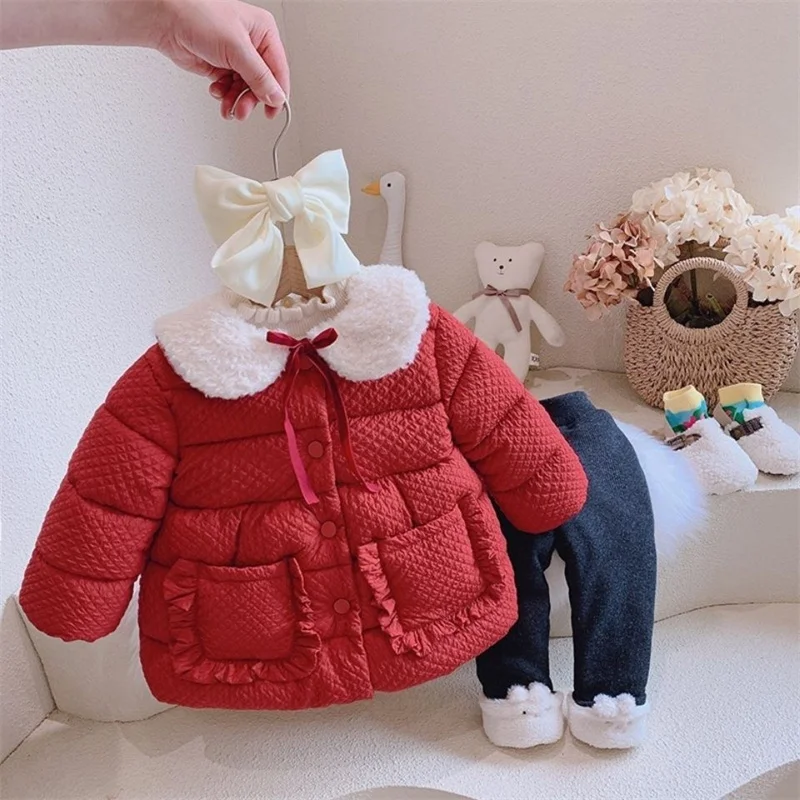 

Girls Coat Jacket Cotton Windbreak Snowsuit 2023 Lapel Winter Autumn Plus Size Outwear Children's Clothing