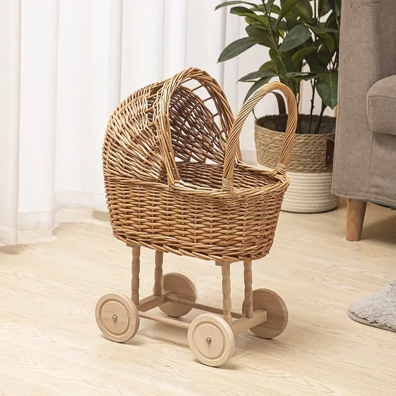 Willow Branches Baby Puller Toy with Wooden Wheels, Willow Crafts , Commodity Inspection and Fumigation