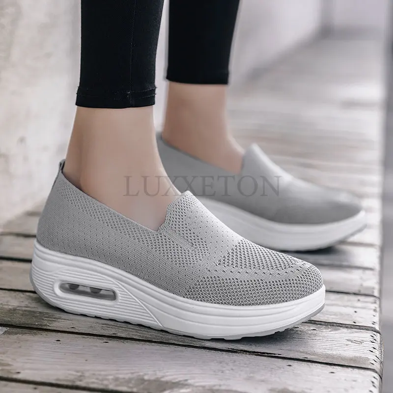 Women Shoes Comfort Increase Flats Shoes WomenWeave Breathable Casual Shoes Women Hollow Out Shoes Zapatos De Mujer