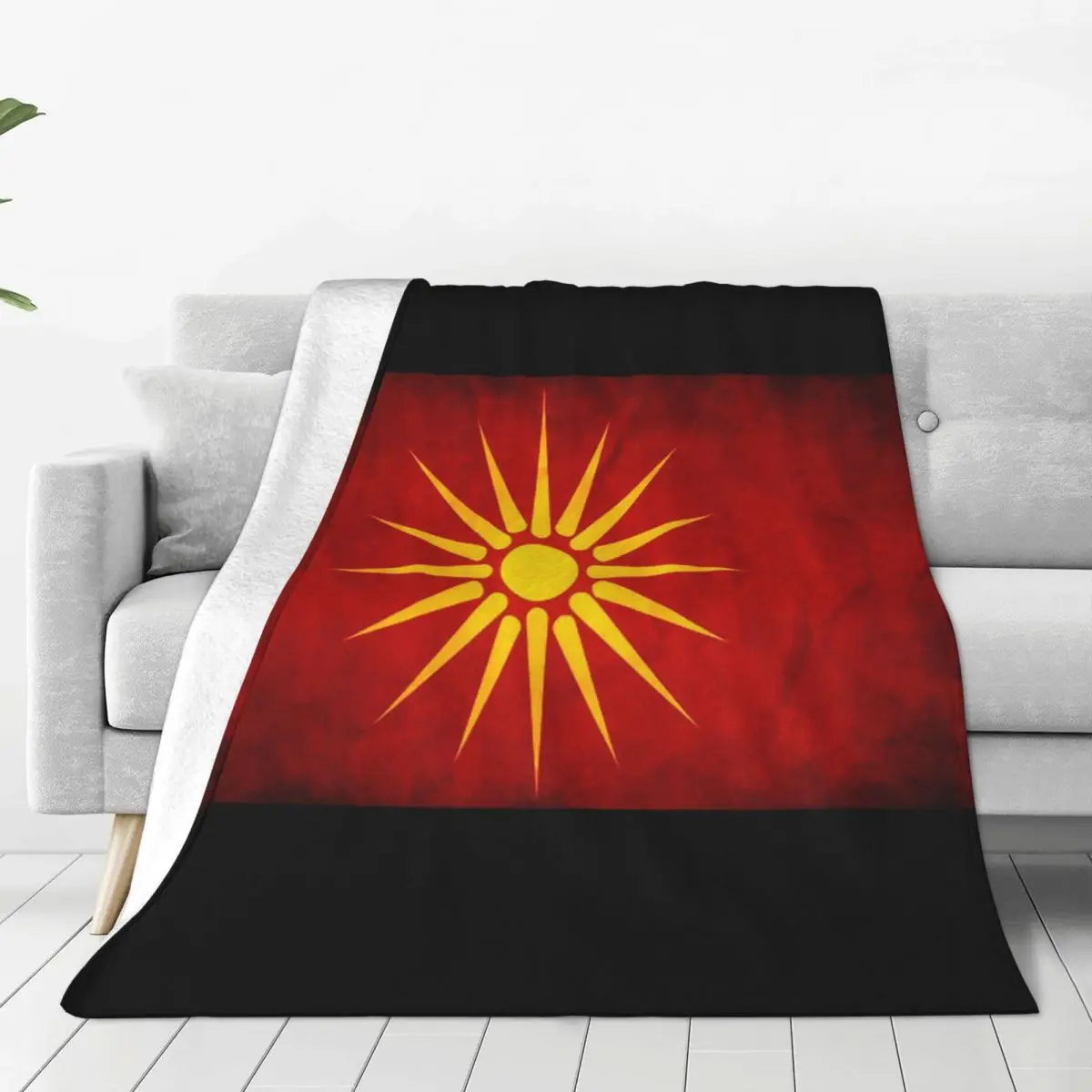 Macedonia Macedonian Flag Blanket Flannel Multi-function Sofa Throw Blankets For Couch Bedding Office Throws Bedspread Quilt