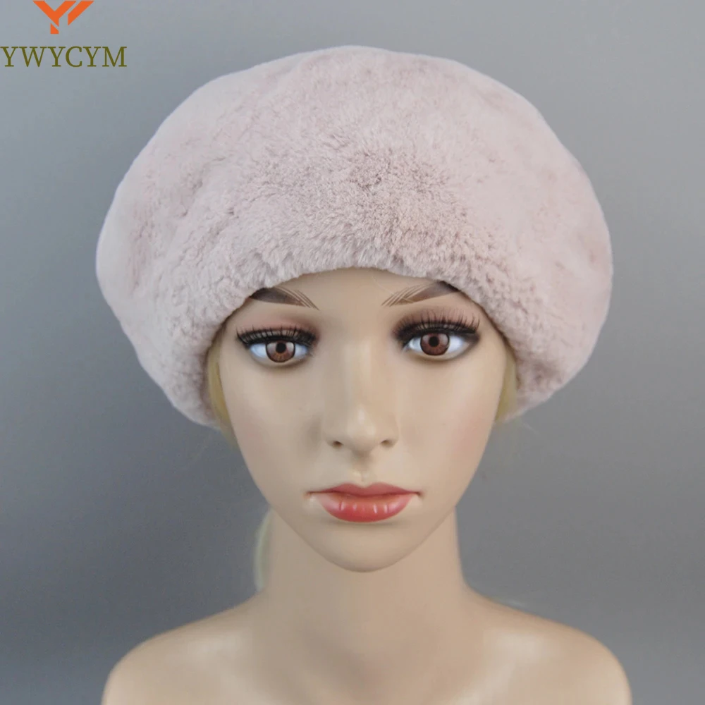 

Fashion High Quality Rabbit Fur Knitted Elastic Winter Real Fur Hat For Women Fall Berets For Women Genuine Rex Rabbit Fur Hat