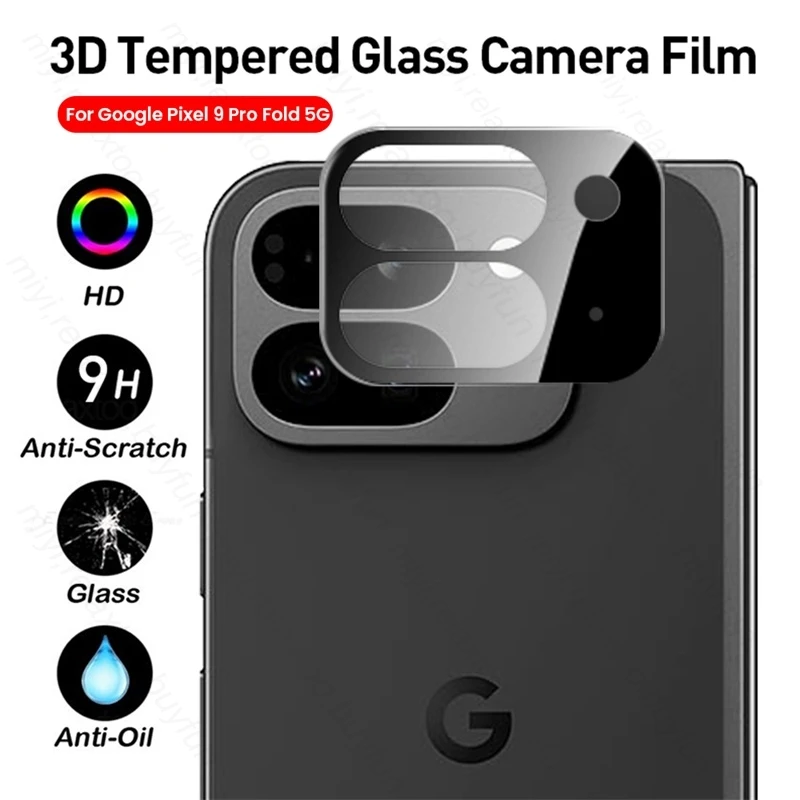 3D Tempered Glass Curved Camera Protector Cover For Google Pixel 9 Pro Fold 5G Lens Case On Googel Pixle 9ProFold Pixel9ProFold