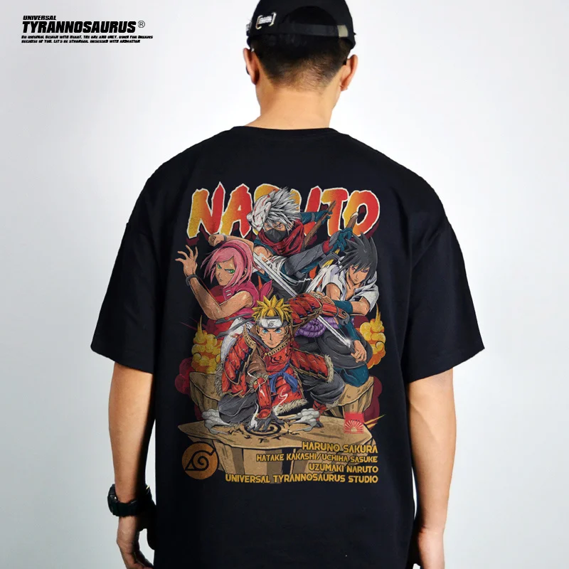 

Japanese Anime NARUTO Naruto Collaboration Short Sleeved T-shirt Summer Loose INS
