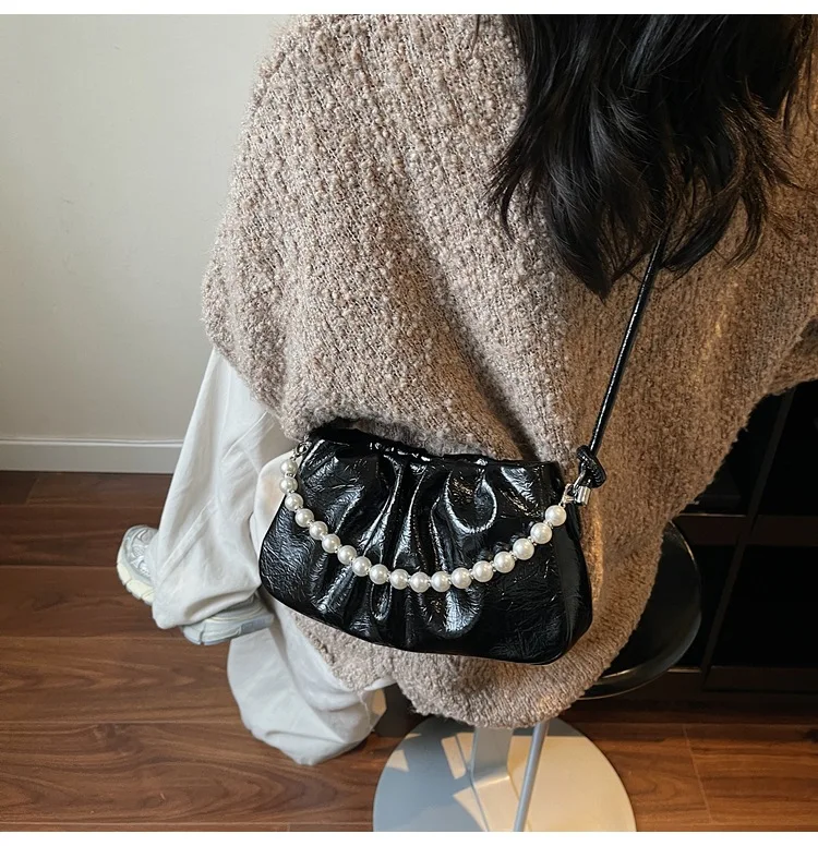 Autumn Winter Wrinkle Effect Crossbody Bag 2025, Women's Soft Leather Shoulder Bag, Chic Underarm Purse for Daily Use​