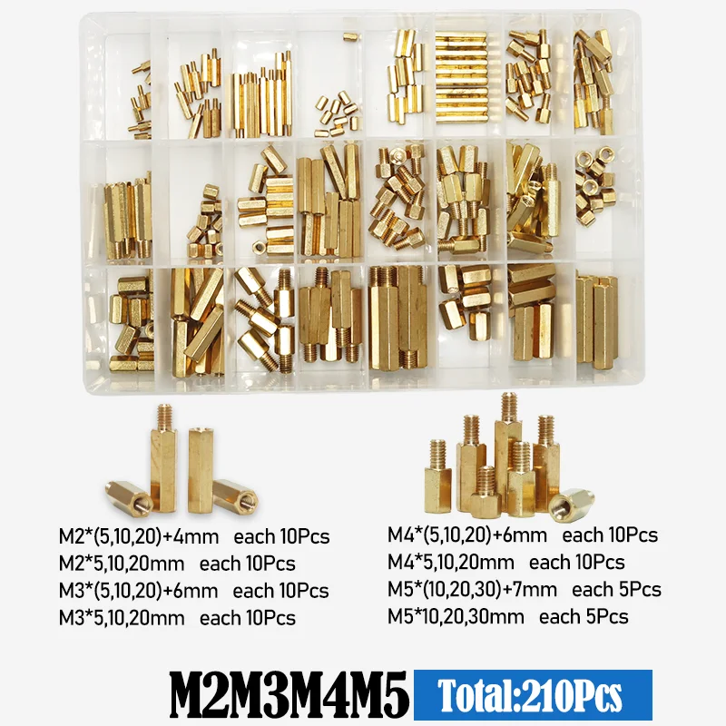 Messing Motherboard Standoff Spacer Säule M2 bis M5 für DIY Elektronische PCB Schaltung Schraube Bolzen Mutter Kit Männlich Weiblich Kupfer Spacer – Detail 9