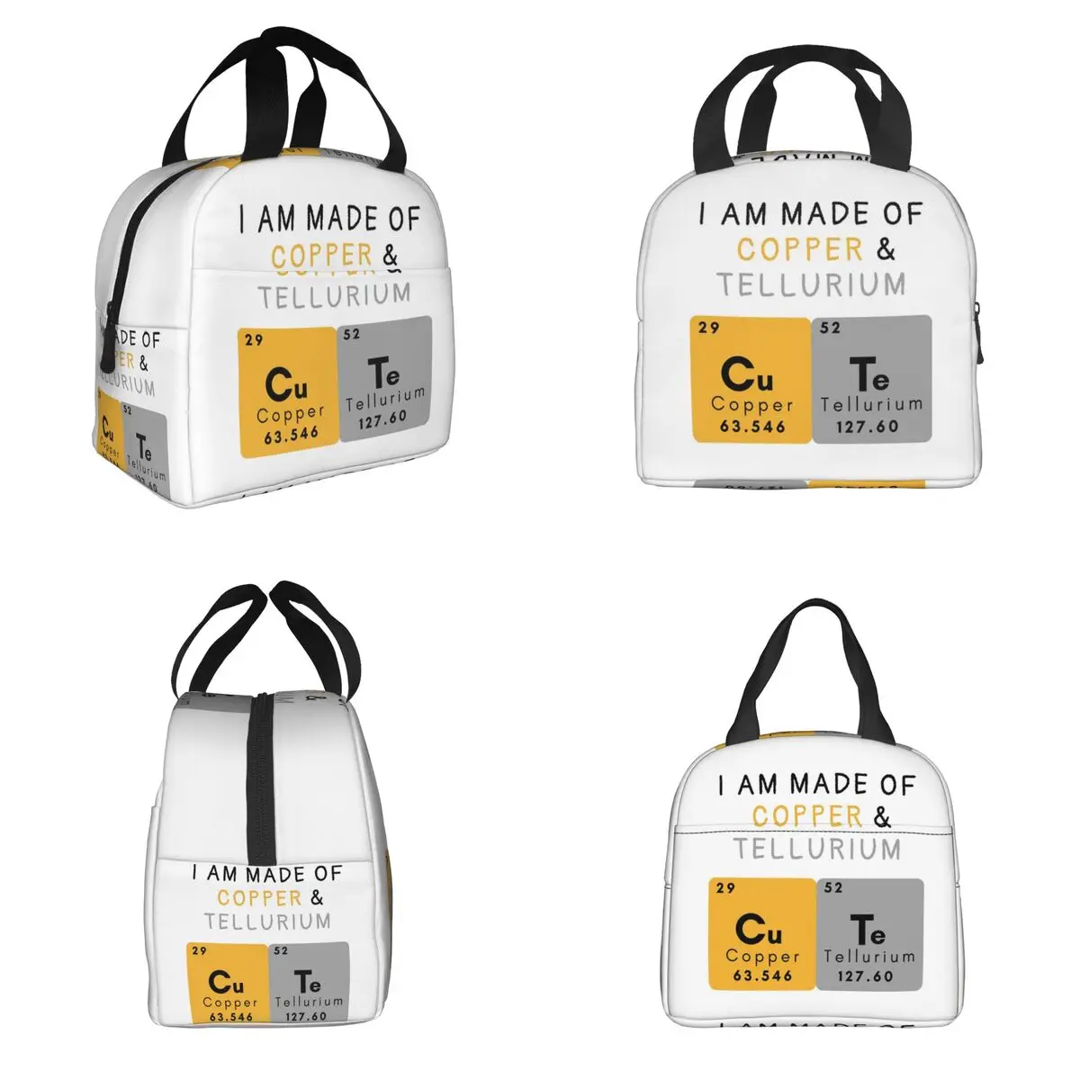 عناصر الجدول الدوري العلوم الكيمياء الكيميائية معزول حقيبة الغداء للنساء الاطفال المحمولة صناديق الطعام صندوق غداء حراري حمل