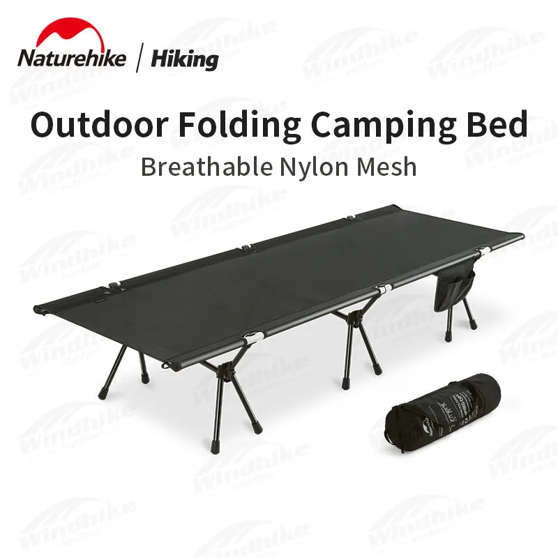 

Naturehike Folding Camping Bed 190*65cm Outdoor Portable Nylon Mesh Cloth Breathable Travel Camping Cot Office Single Bed