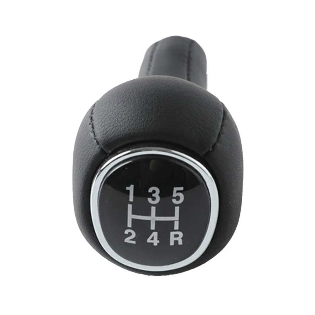 5-SPEED GEAR KNOB BLACK CHROME For FORD For FOCUS 1 I MK1 1998-2004 Car Leather Gear Shifter Head Replacement