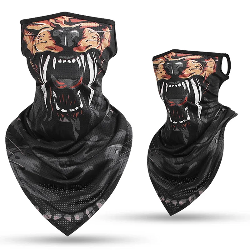 Animal Print Cycling Face Mask for Men and Women, Earloops Neck Face Cover, Outdoor Face Balaclava, Motorcycle Headgear