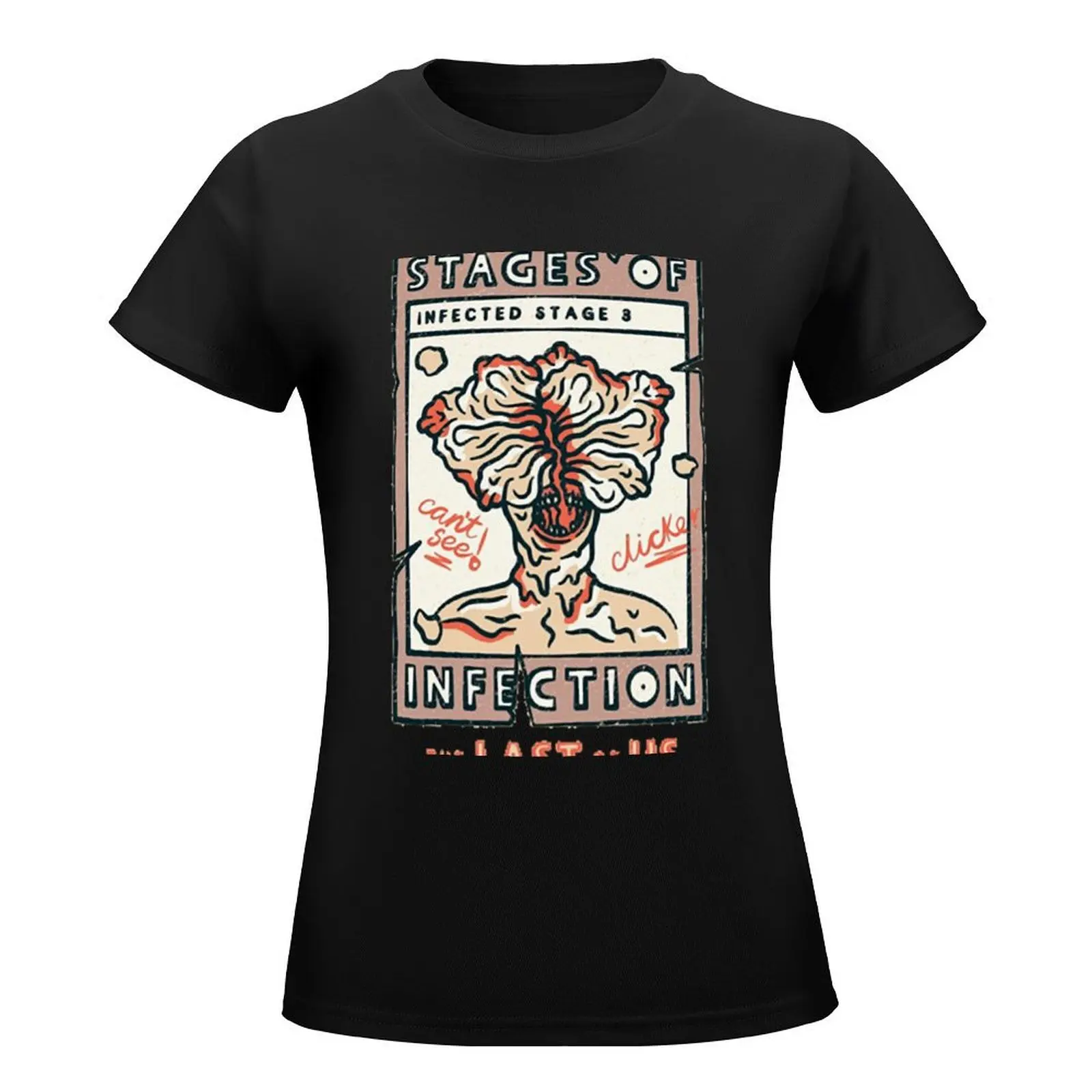 The Last of Us stages of infection clicker T-Shirt plus sizes tees quick drying Women's tops