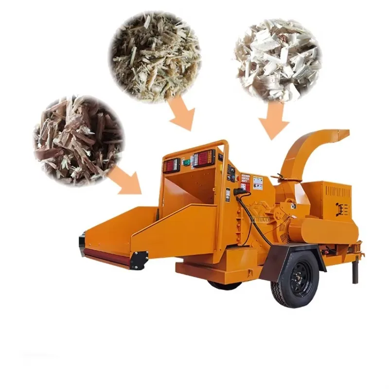 Customized Core Components Motor & Gear-Tree Branch Shredder Machine Wood Chipper & Grinder