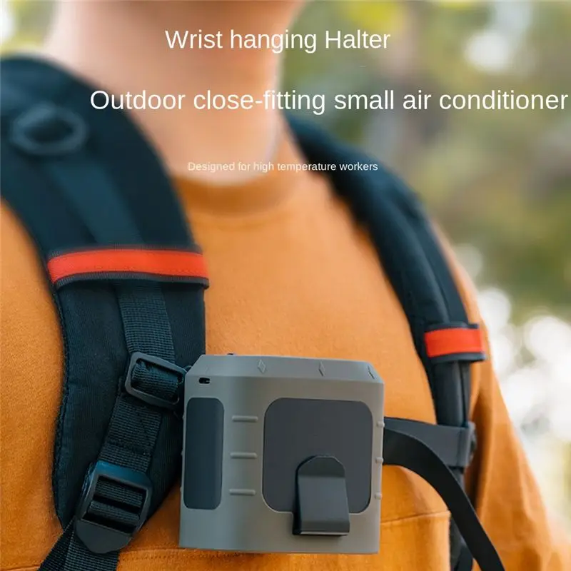 

HGHO 8000MAh Waist Hanging Fan Portable Mini Leafless Fan Ubs Emergency Charge Hanging Neck Fan Sports Fan Army Green