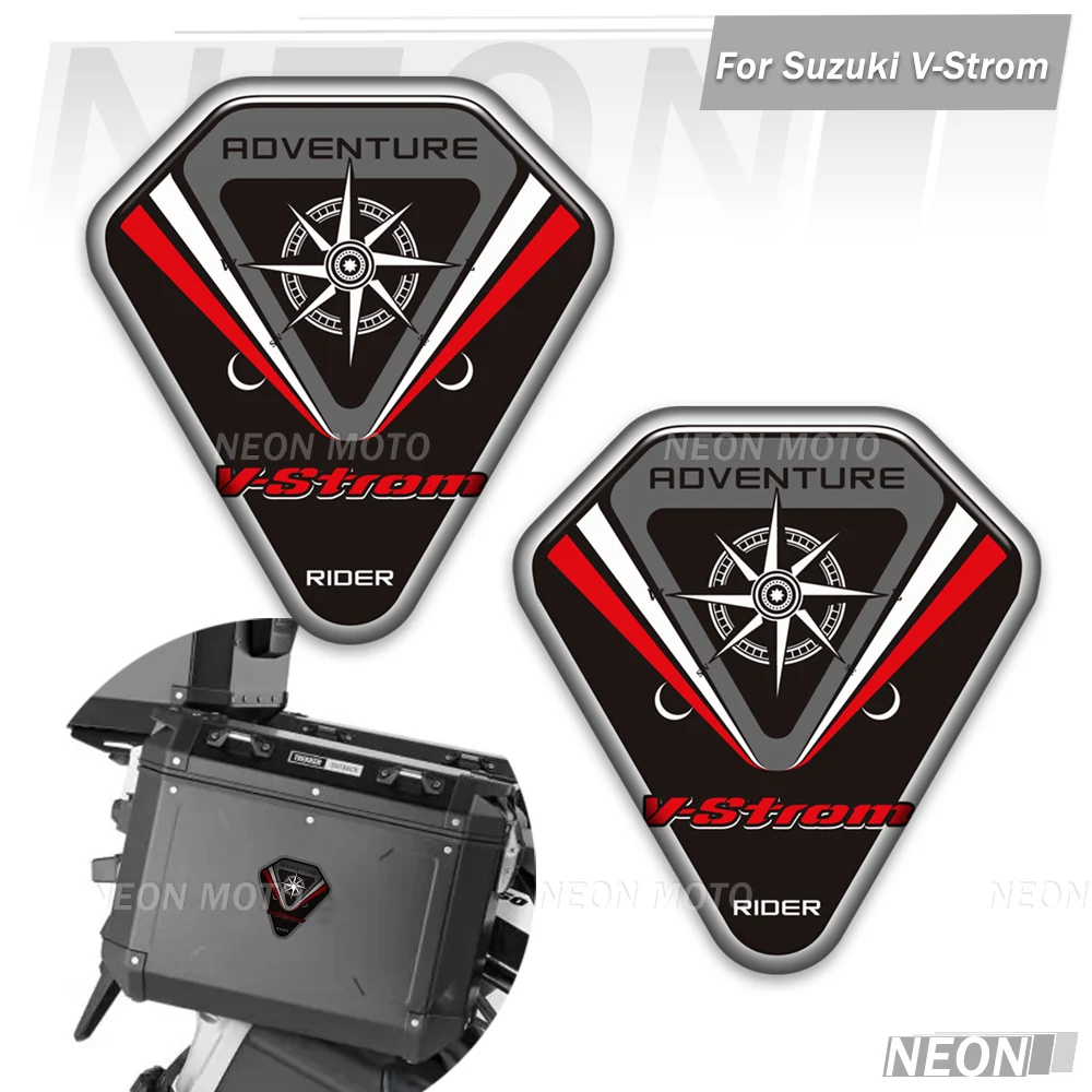 

For Suzuki V-Strom Motorcycle 3D Tank Pad Protector, Luggage Cases Trunk Emblem Badge Stickers Decal Kit