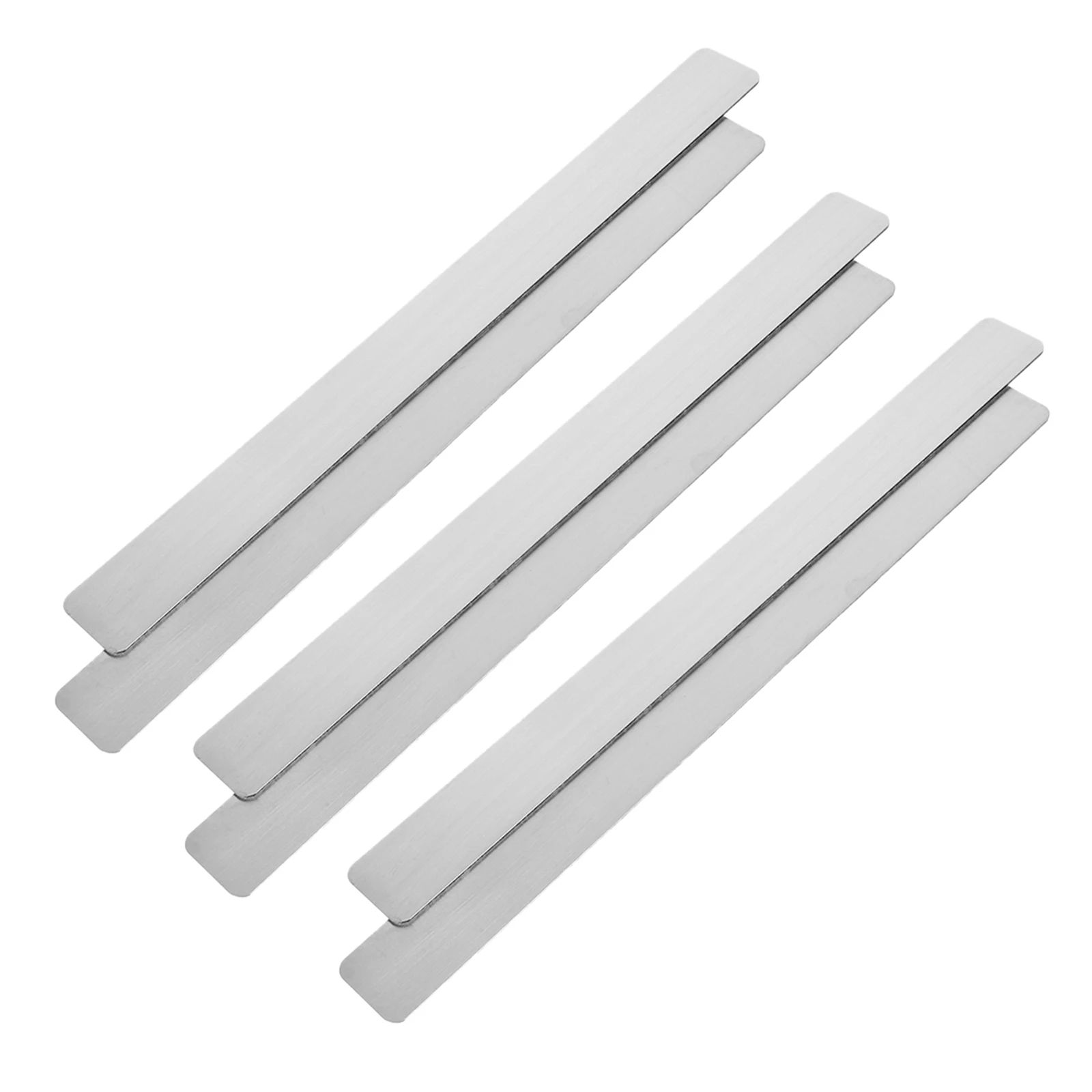 

6 Pcs Bulletin Board Bar Blackboard Metal Strips Silver Adhesive Iron for Magnets Back
