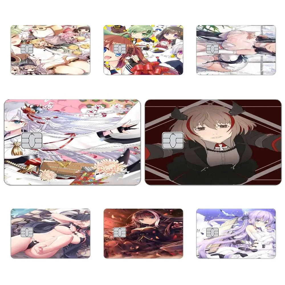 ملصقات بطاقات Azure Lane لبطاقة الائتمان الخصم أو حفظ الغلاف على غطاء جلدي رفيع للغاية ولا يبهت #1